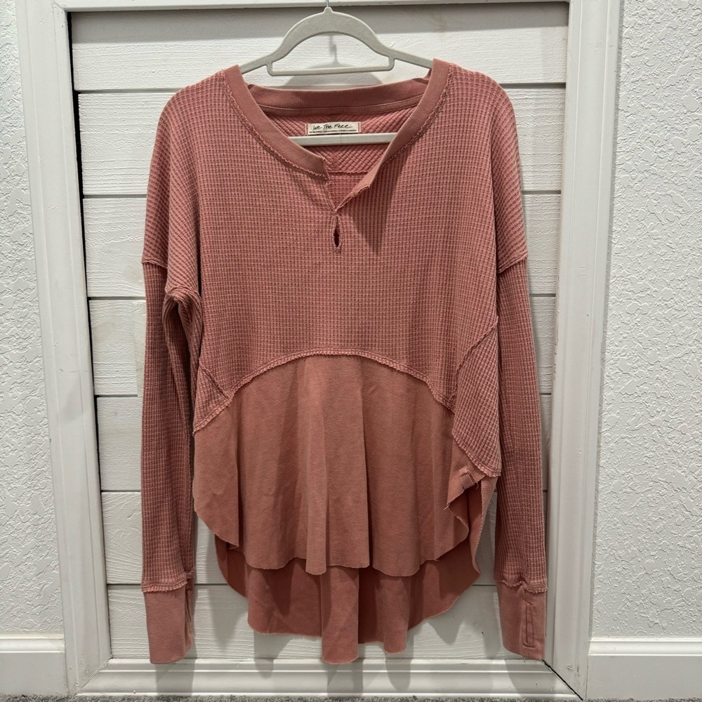Free People - We The Free Waffle Knit Top / Pink / Women’s Extra Small!